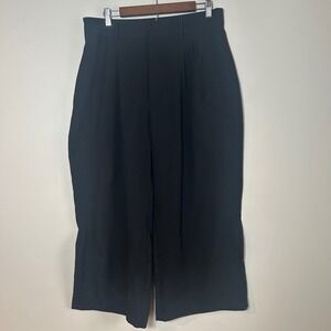 Abercrombie‎ & Fitch Black Wide Leg Pleated Trouser Pants High Rise Size Large